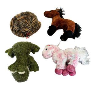 4 Pc Ganz Webkinz Stuffed Animals No Code Tags Snake Frog Horse Pink Brown Plush
